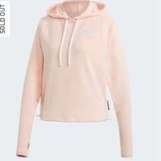 ADIDAS | Aeroready Coral Orange & White Terry Cloth Hoodie Women’s Size Large