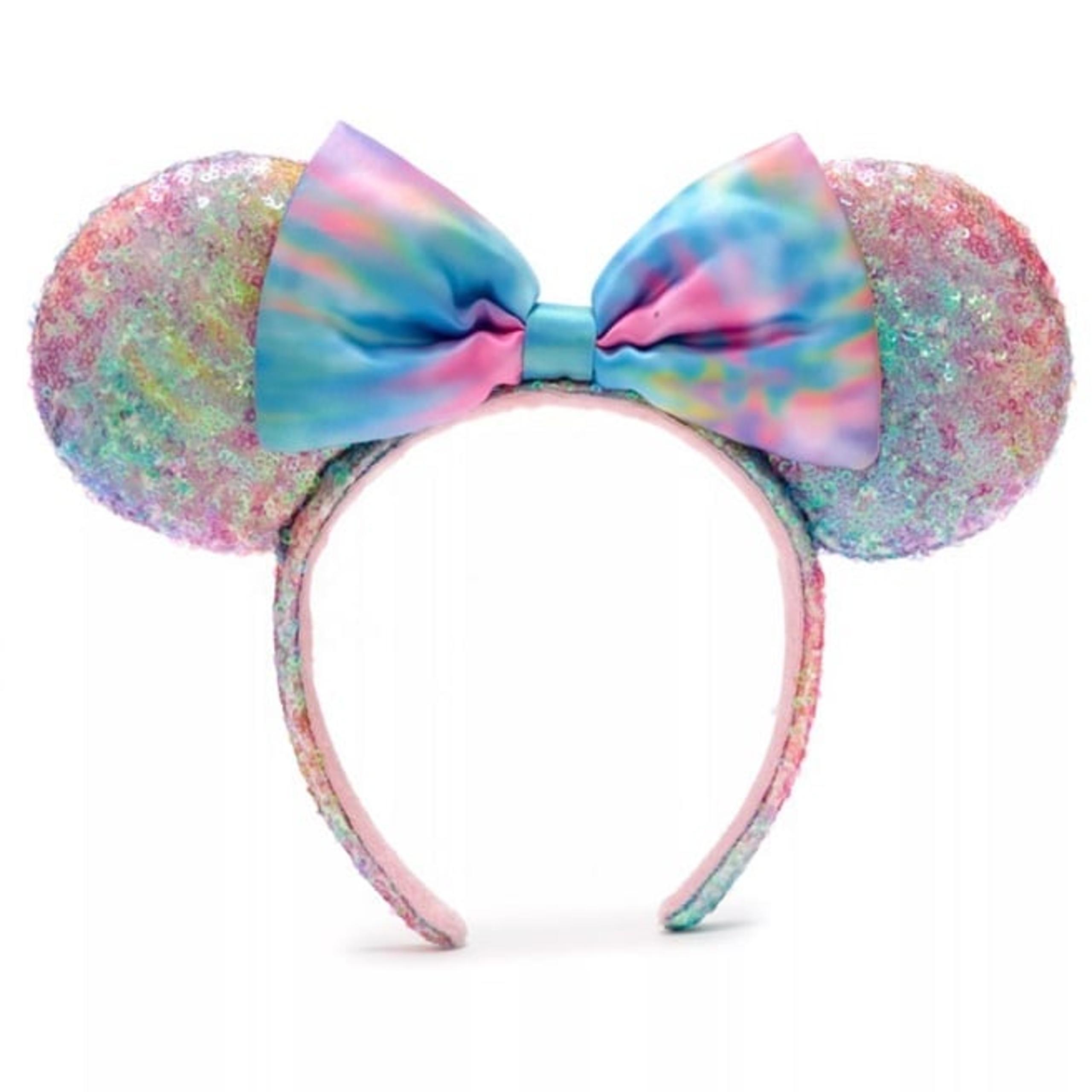 Disney Parks Limited Edition Sequin Pastel Rainbow Tie Dye Ears