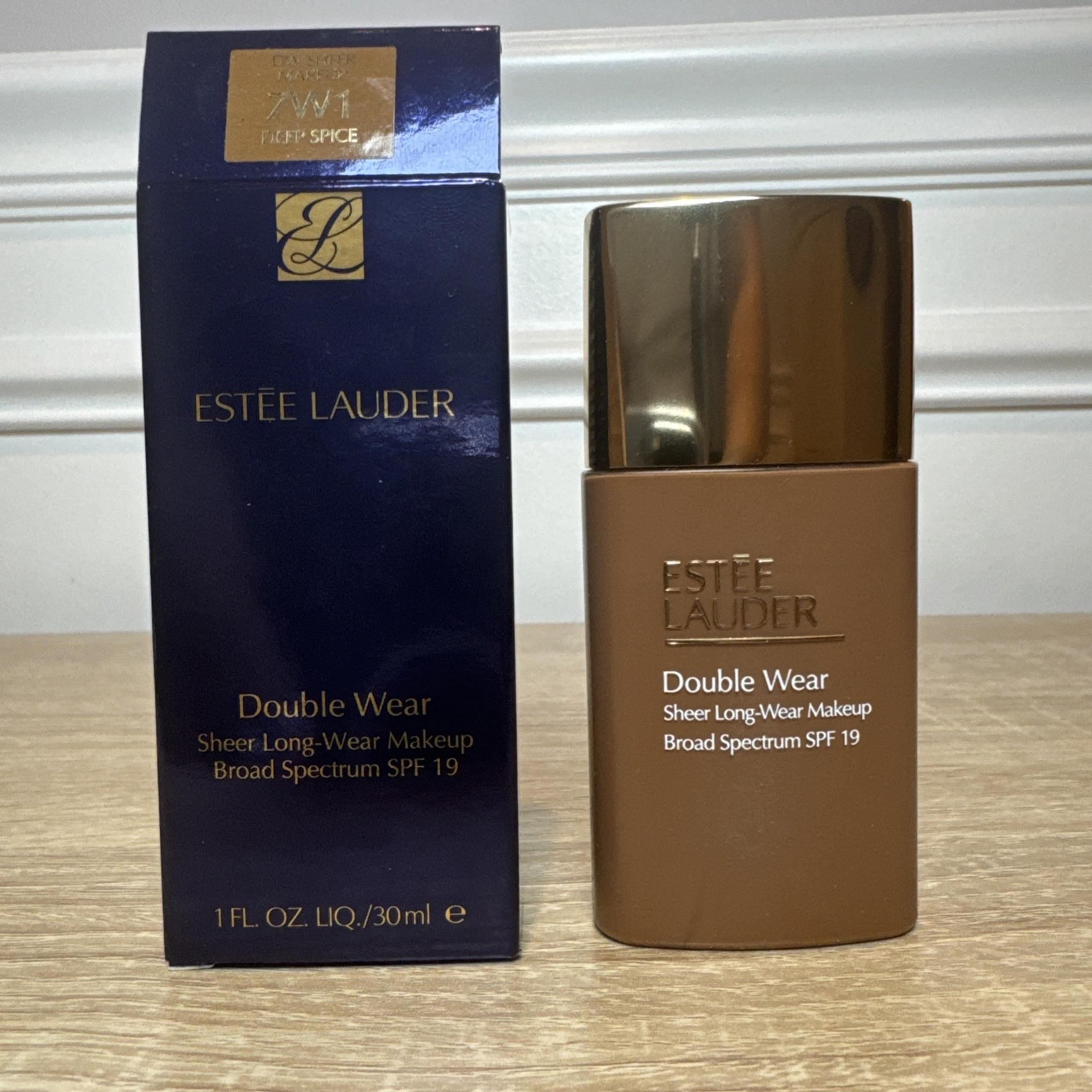 Estee Lauder Double Wear Sheer Long-Wear Makeup SPF19 7W1-DEEP SPICE 1 FLOZ NWB
