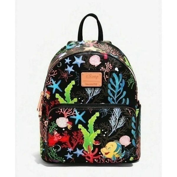 Loungefly Disney Ariel The Little Mermaid Mini Backpack Flounder Sebastian NEW