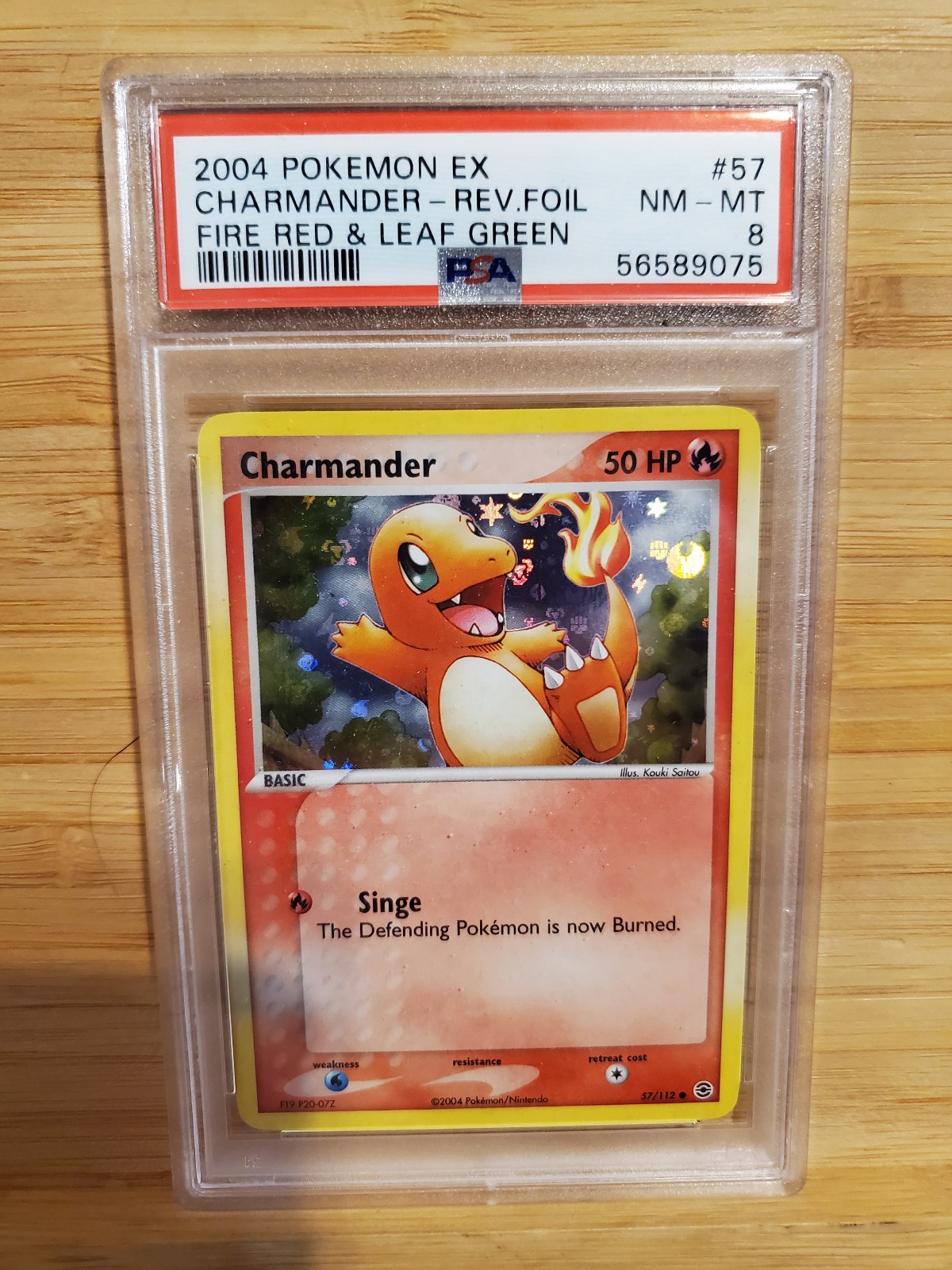 Pokemon EX Fire Red & Leaf Green Charmander 57/112 Reverse Holo PSA 8 NM-MT