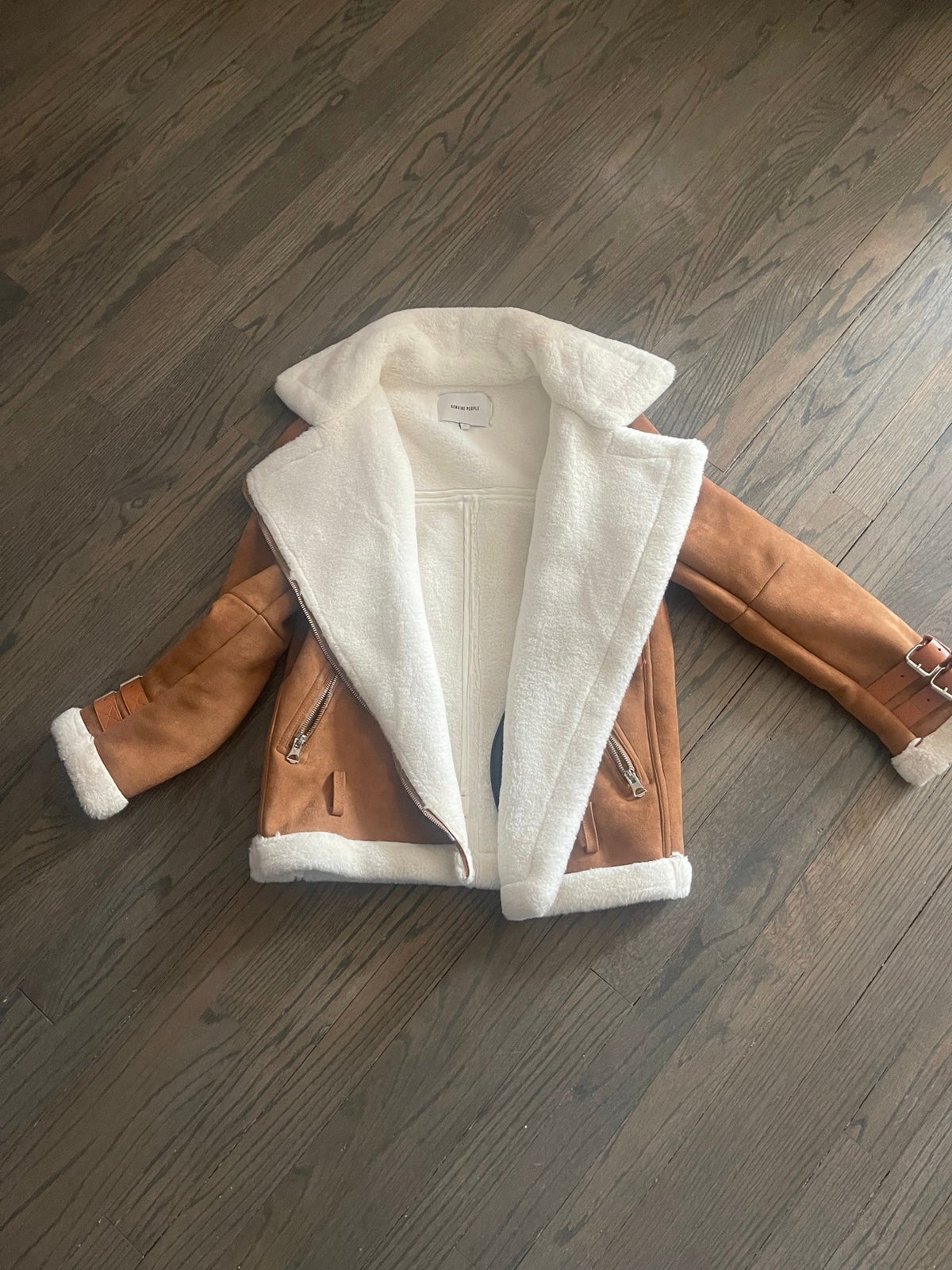 Genuine People Sherpa Moto/Aviator Jacket