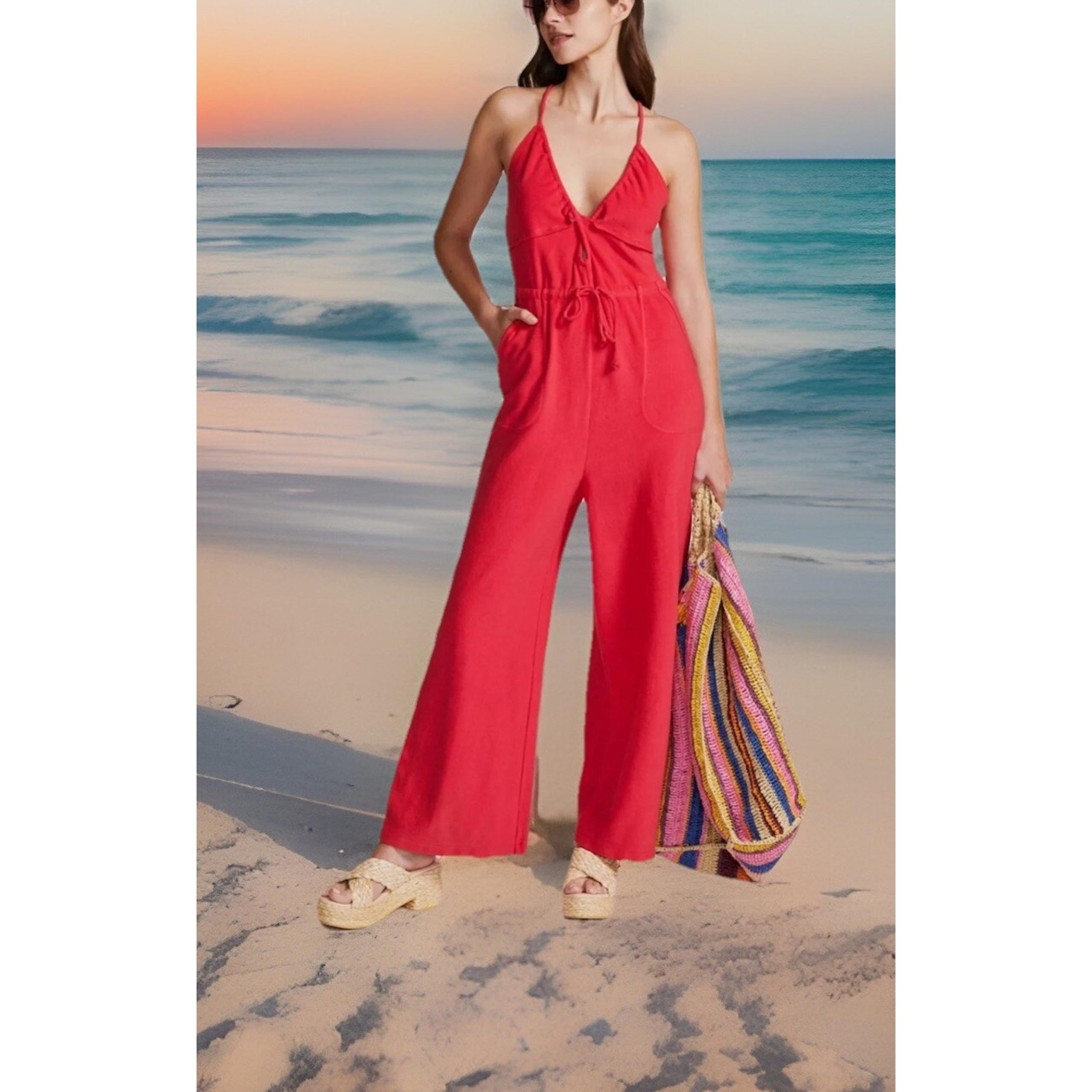 Daily Practice by Antrhopologie Womens Kit Kat Isle Jumpsuit Boho Romper Small