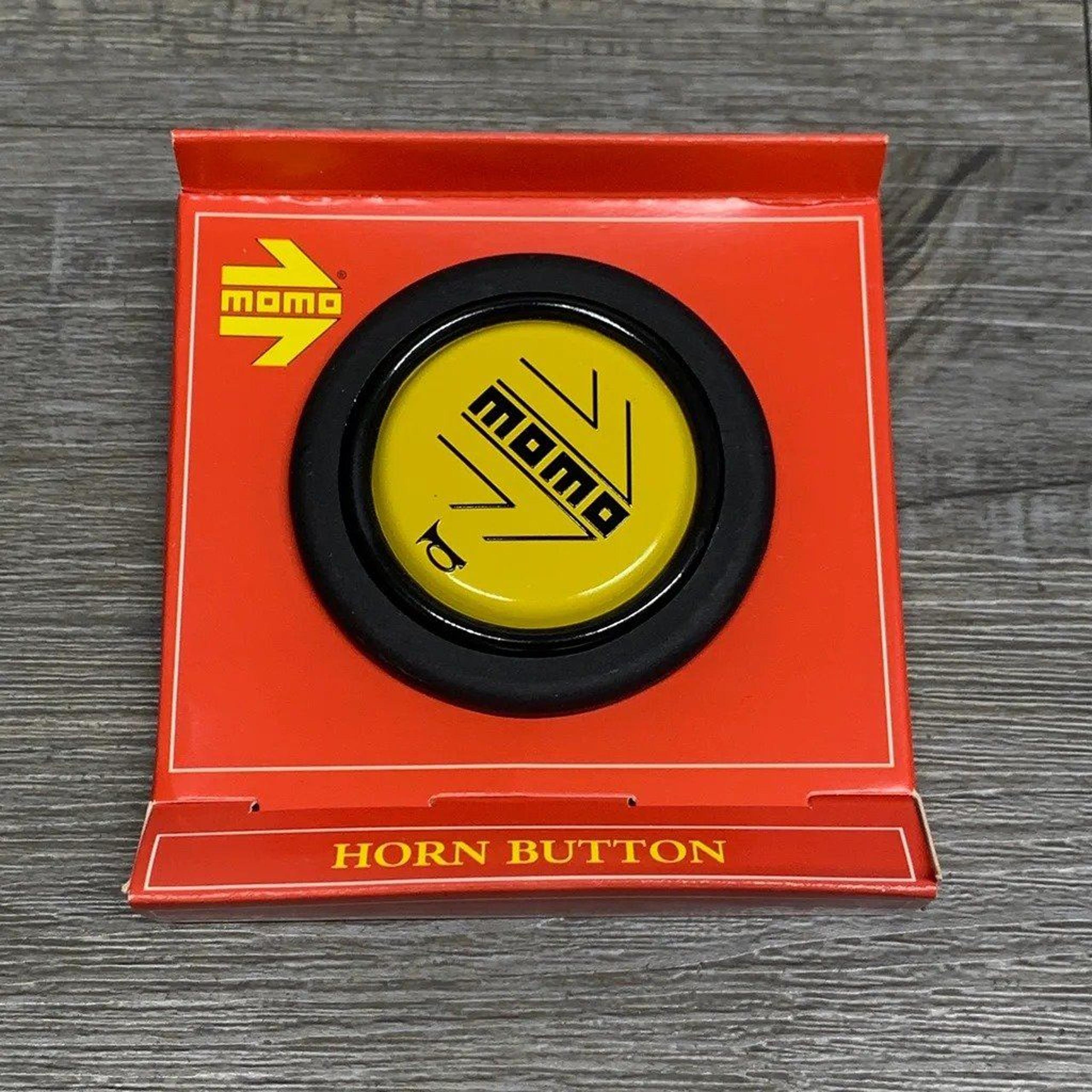 Momo Black & Yellow Steering Wheel Horn Button 59mm