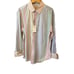 NWT Men’s Robert Graham Color Block Striped Button Up Shirt 100% Cotton Size 2XL