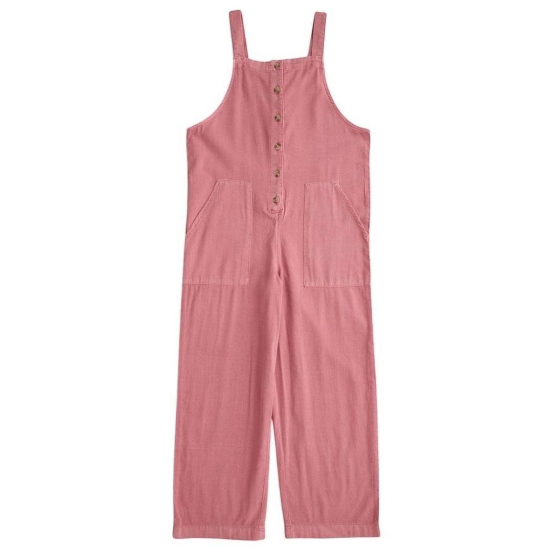 Billabong Girls Pink Wide-Leg Jumpsuit with Relaxed Fit