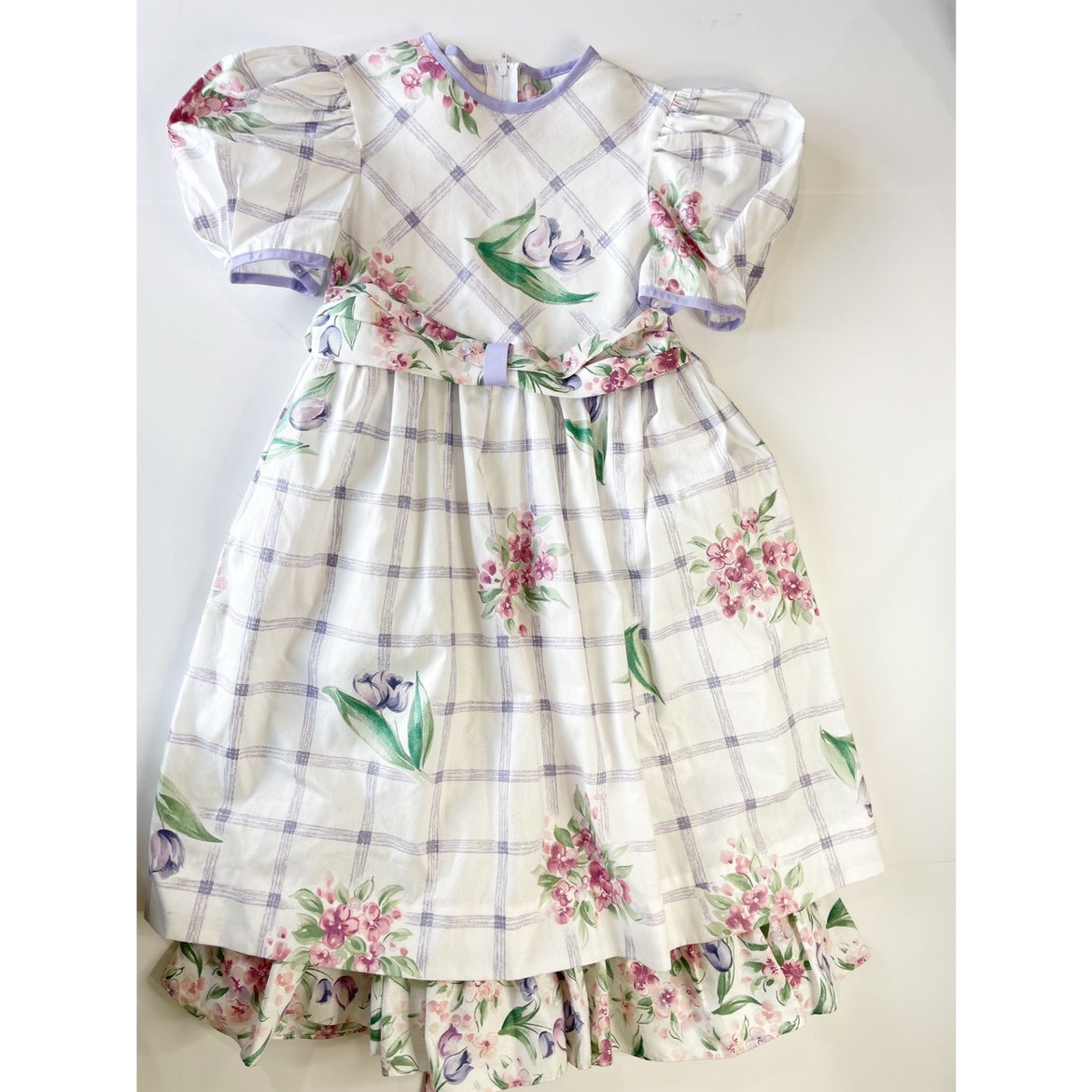 Vintage Ruth of Carolina Girls Dress Size 6 Ivory Floral Cottage Core.