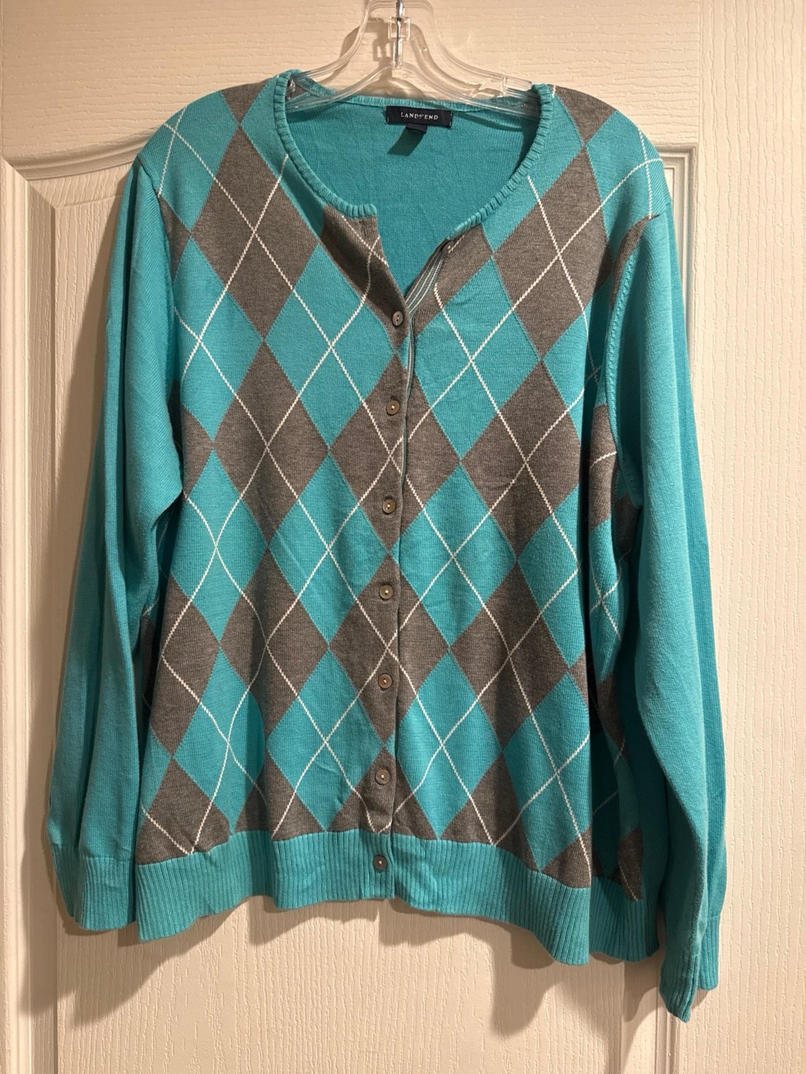 Sweater cardigan lands end 2xl