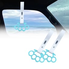 BRAND NEW 2PCS KNUCKLES FINGER GRIP JDM TSURIKAWA RING White Handle Strap Drift