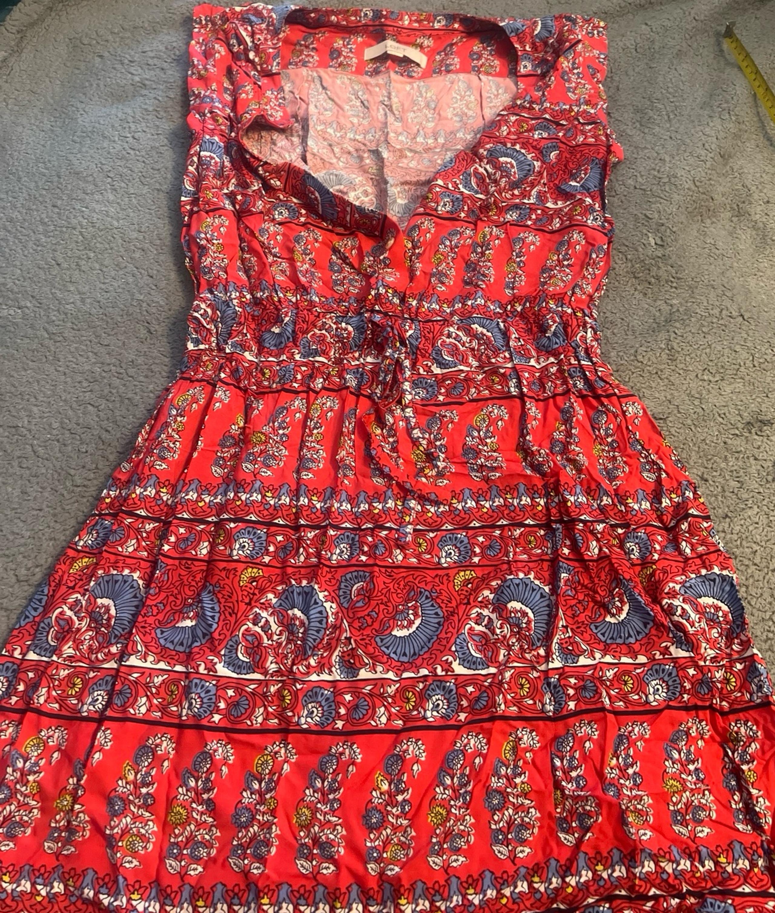 LOFT Red Floral Dress Size XS Women