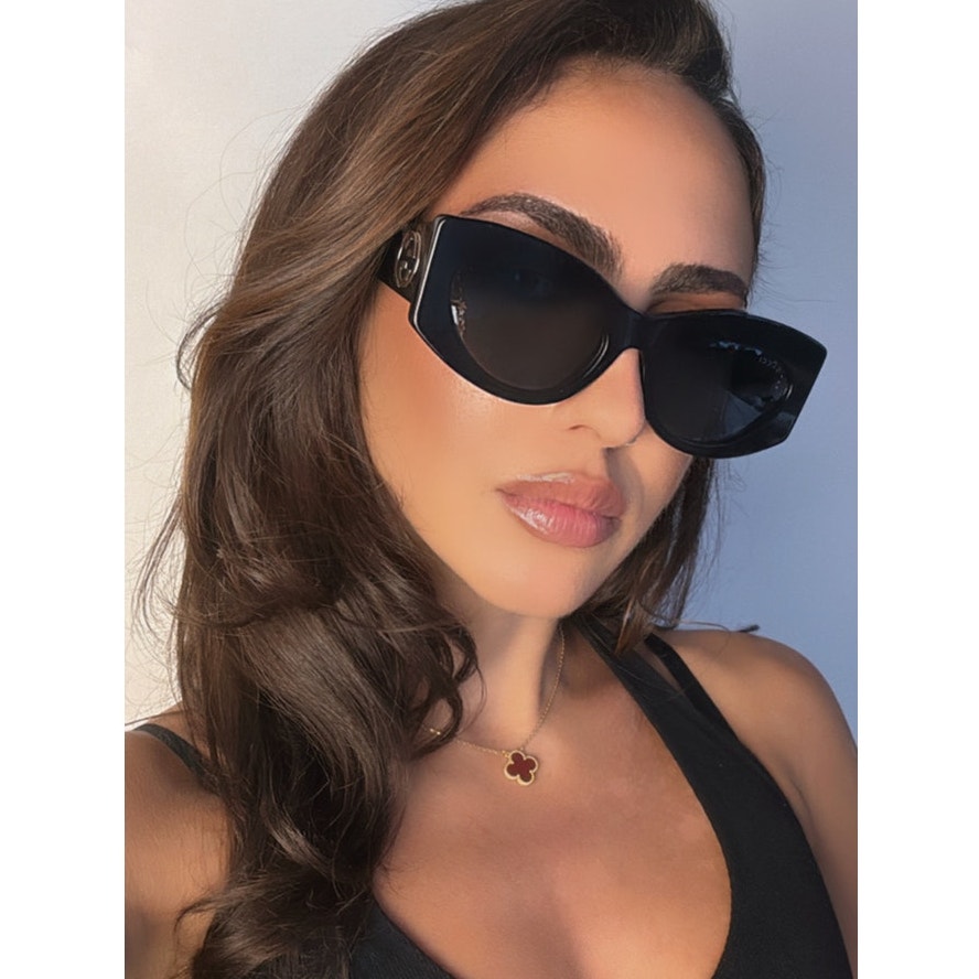 NEW Gucci GG1843S Black Cat Eye Sunglasses 515