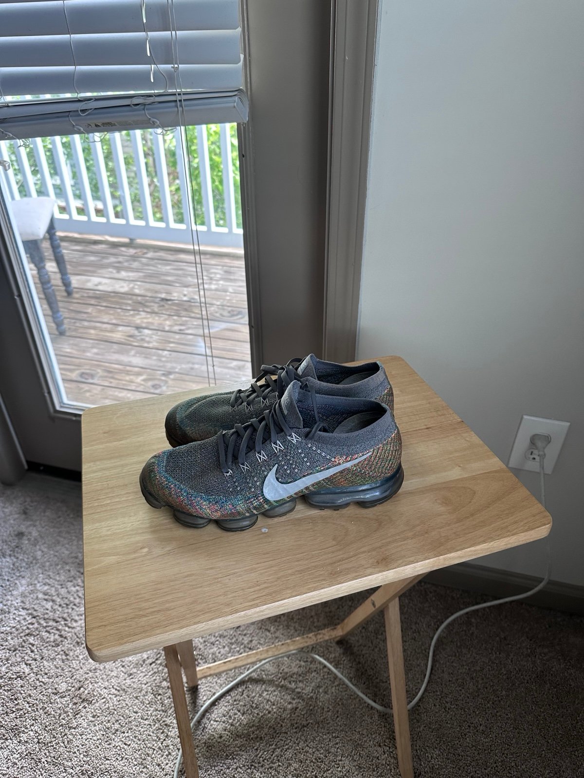 Nike Air Vapormax Flyknit Kaleidoscope Gray Rainbow Mens Size 10.5 849558-019