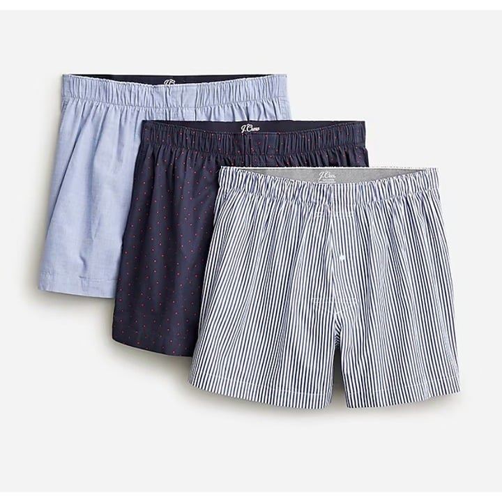 J.Crew Mens 60 Boxers 3-pack Size L BW458 Classic Pack Navy