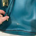Ralph Lauren Teal Blue Leather Oxford Tote Shoulder Bag