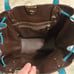 Ralph Lauren Teal Blue Leather Oxford Tote Shoulder Bag