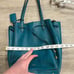 Ralph Lauren Teal Blue Leather Oxford Tote Shoulder Bag