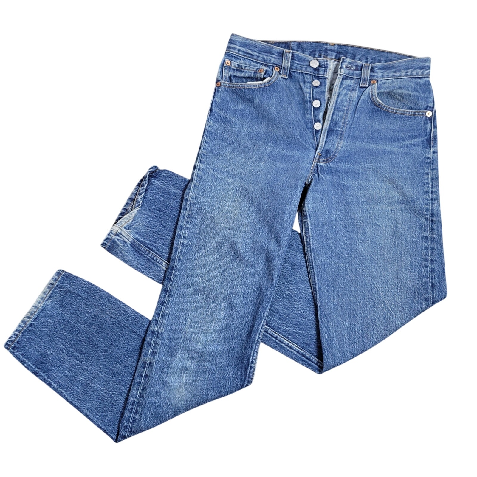 Vintage Levi 501xx 5 Button Fly Classic Fit Straight Leg Jeans, 28x36 (27x31.5)