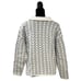 Express Tricot Vintage Womans Large Blue White Zig Zag Quarter Zip Sweater