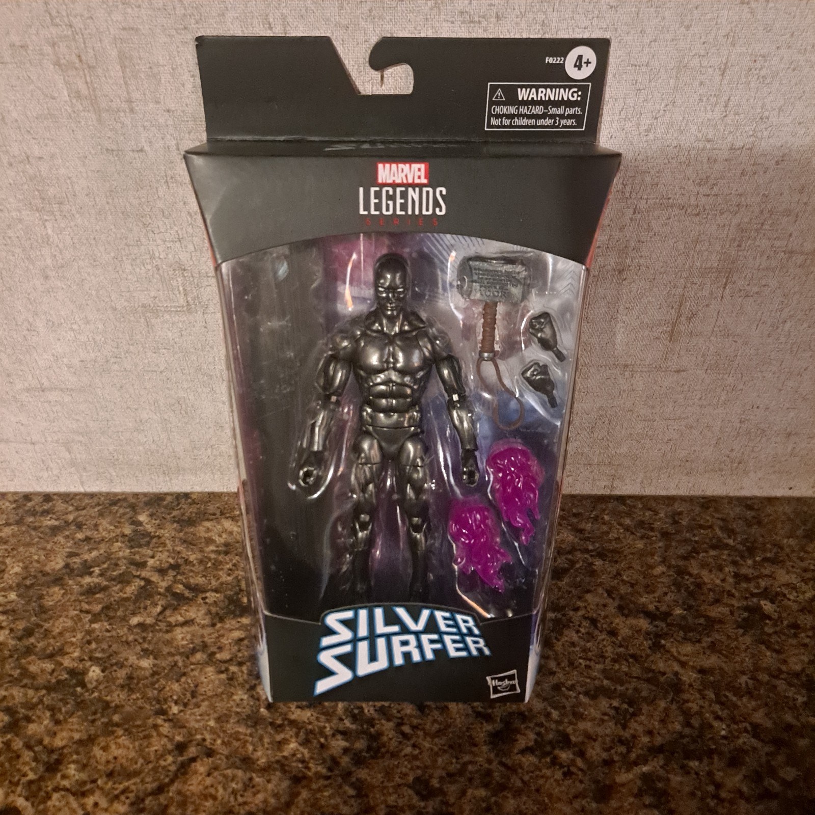Marvel Legends Silver Obsidian Surfer Walgreens Exclusive NIB Thor's Hammer