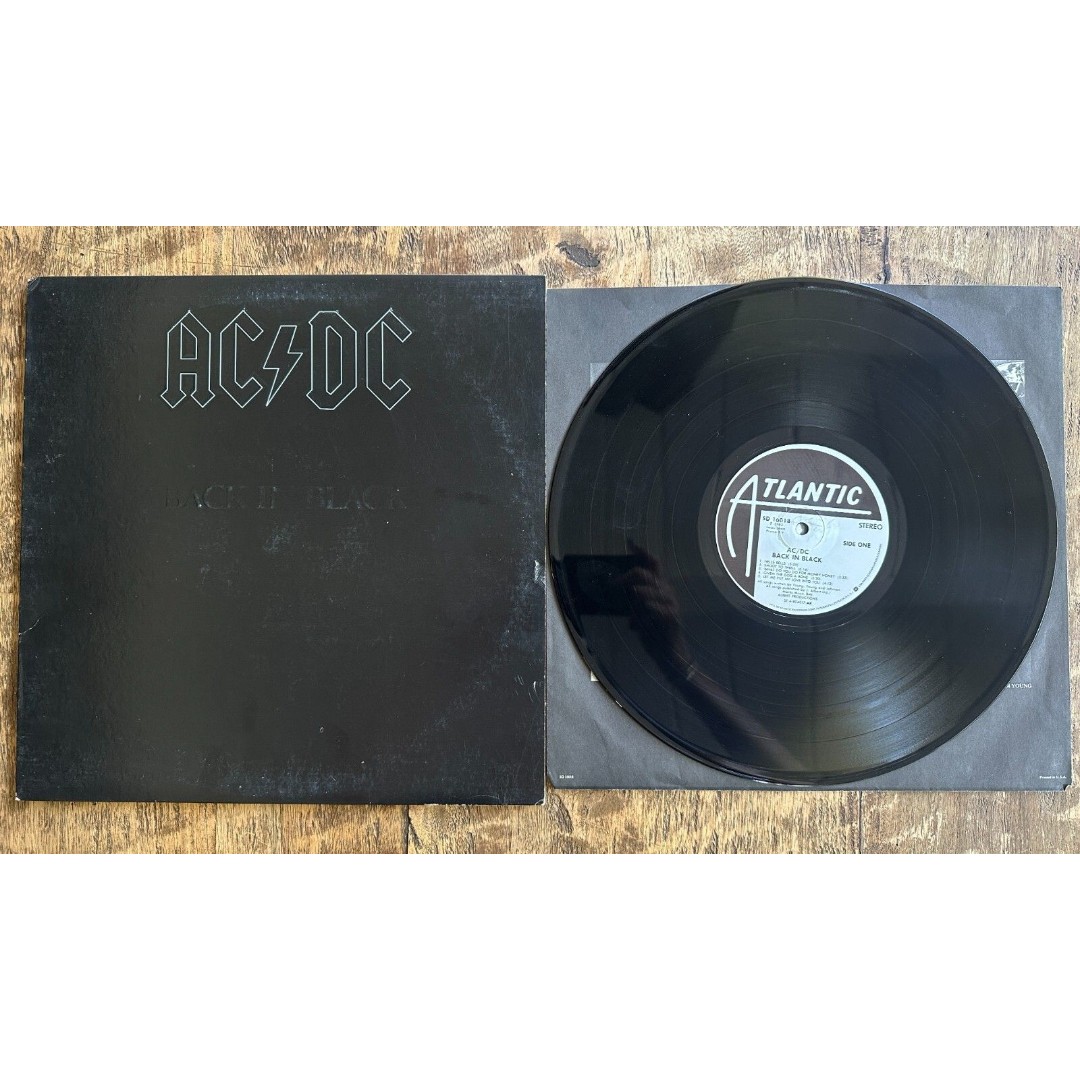 AC/DC Back In Black LP Original 1980 SD 16018 RL AR Masterdisk Embossed Cover EX