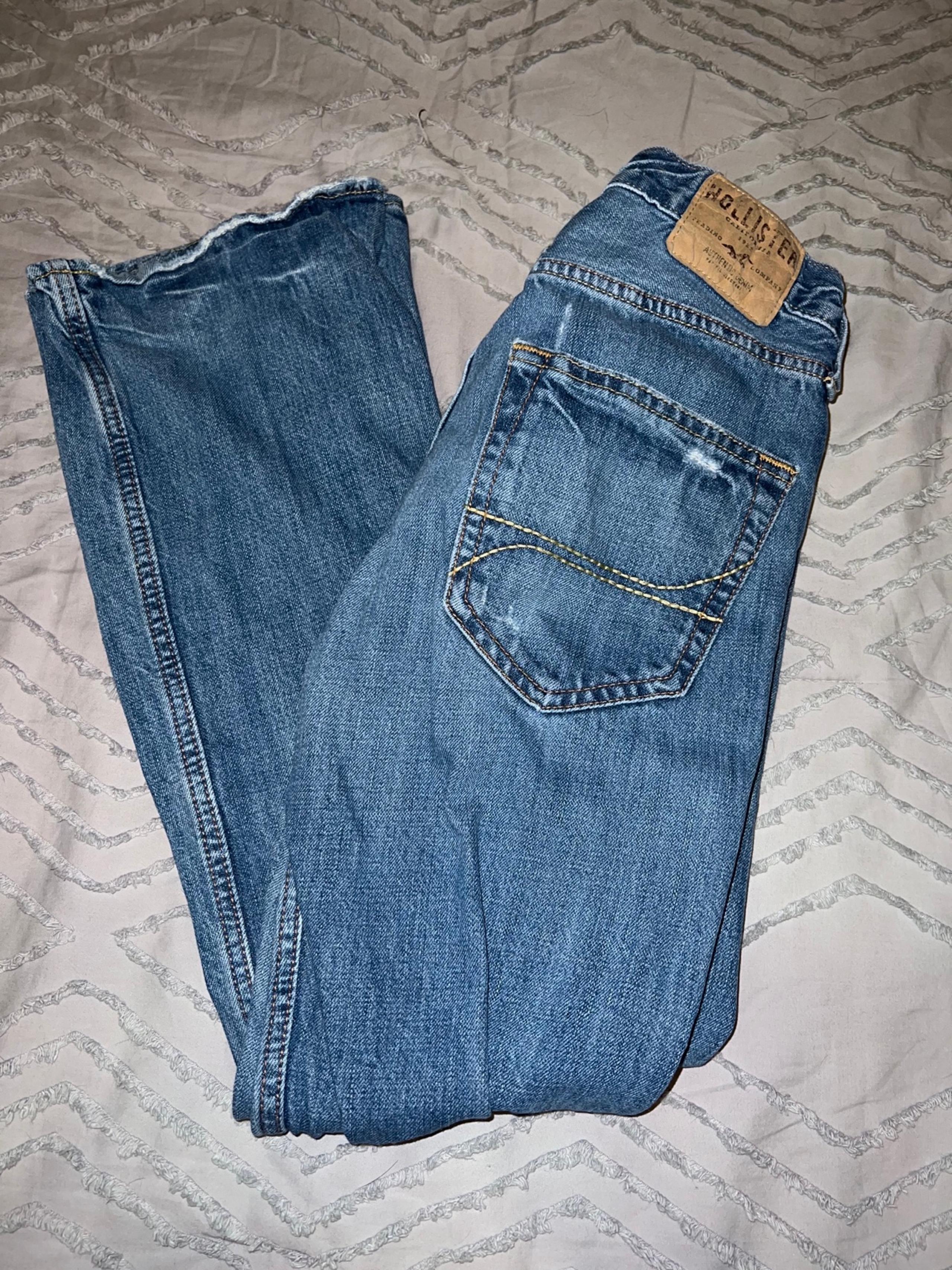 Mens Hollister Distressed Boot Cut Jeans