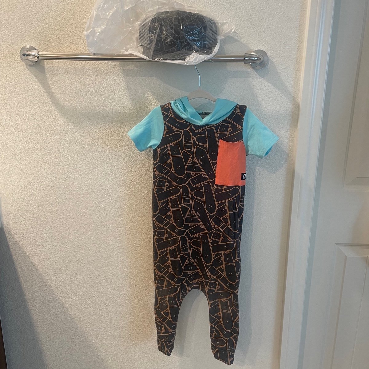 Rags & George Hats Skateboard Collab Romper and Trucker