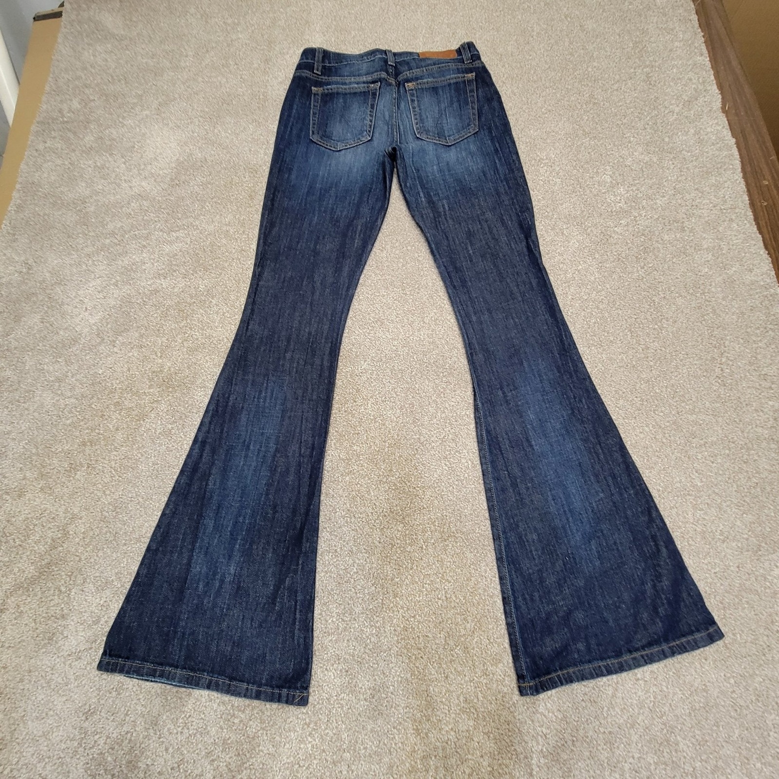 Festival Joe’s Flare Visionaire W28 mid rise dark wash stretch blue jeans denim