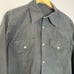 Ari Double Pocket cotton Western Rodeo Style Shirt Raw Hem Black XL