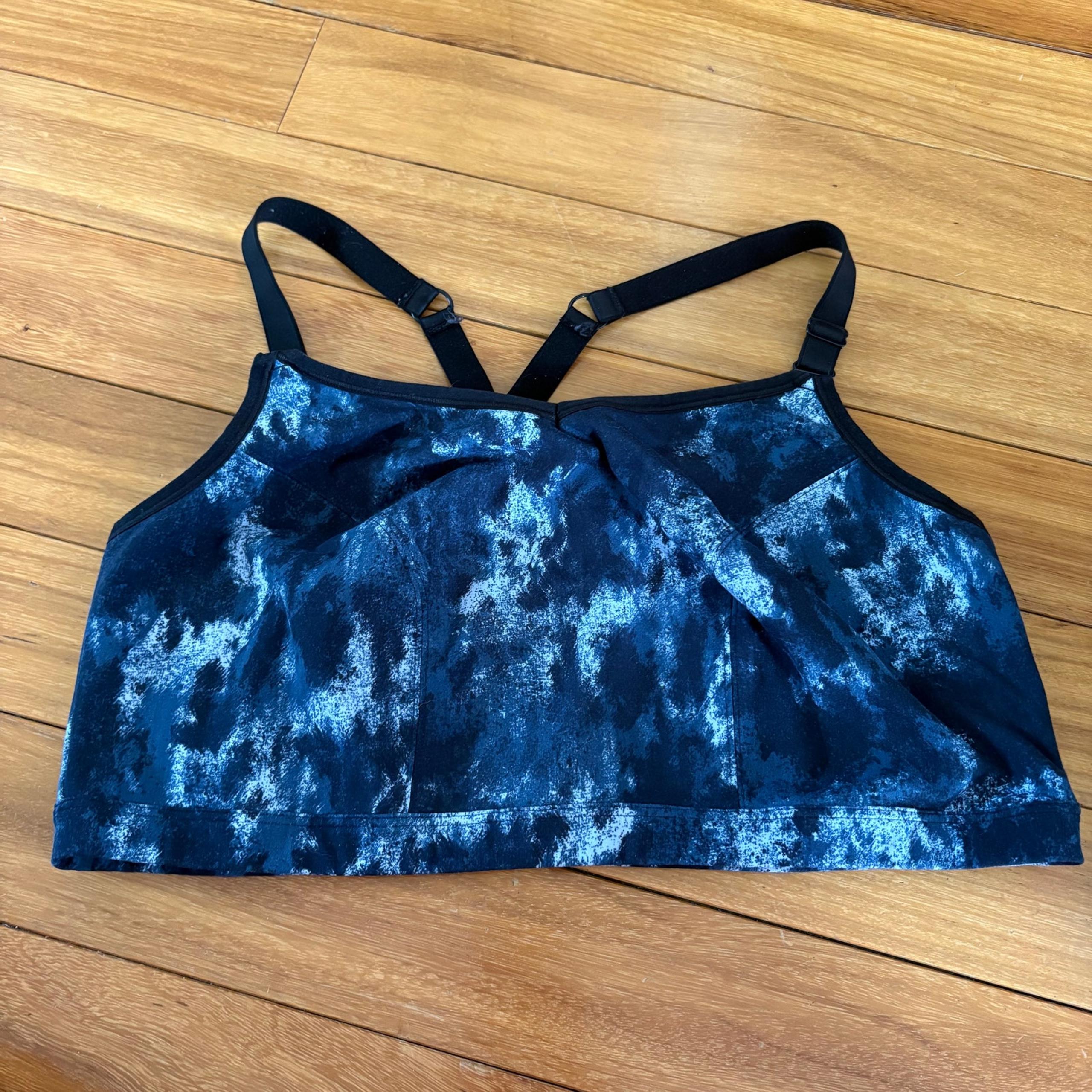Lane Bryant Livi Active Blue Tie Dye Low Impact No Wire Sports Bra Size 22/24
