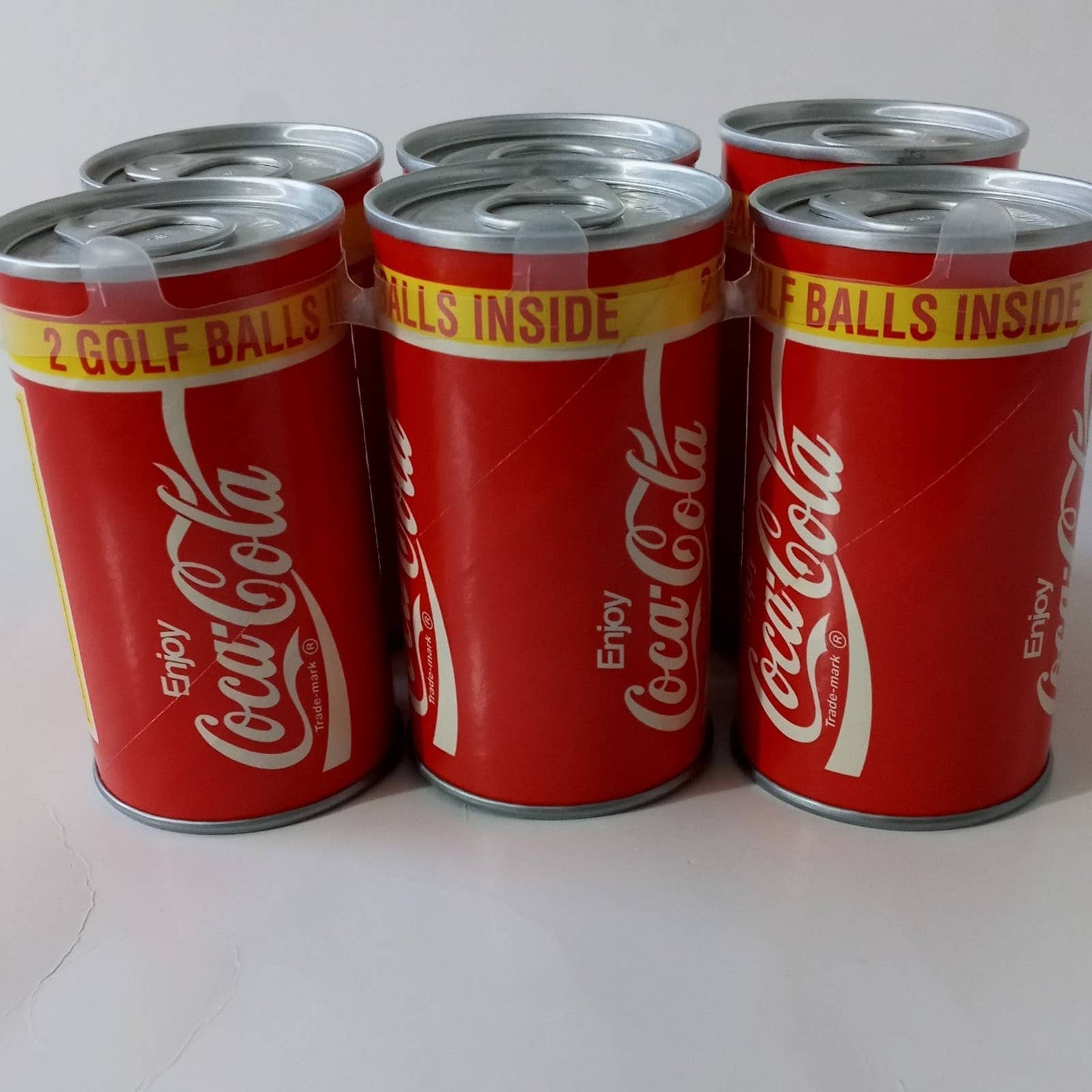 Vintage 1992 Coca Cola 6 pack Cans with Golf Balls Inside