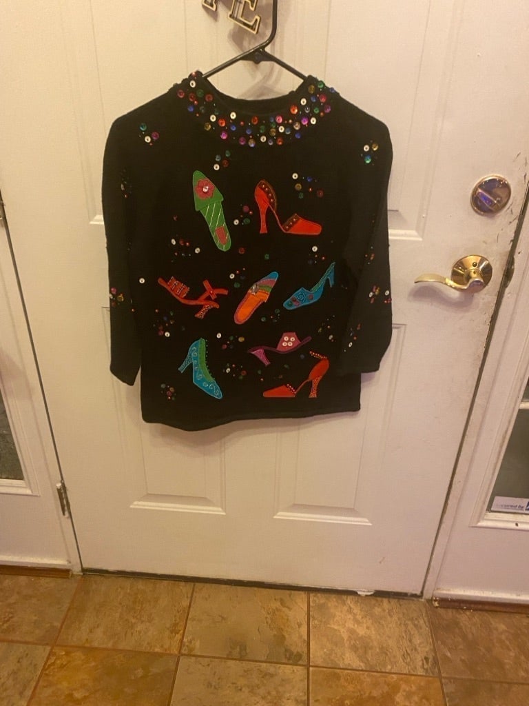 PBJ Sport vintage cardigan with beaded shoes size M