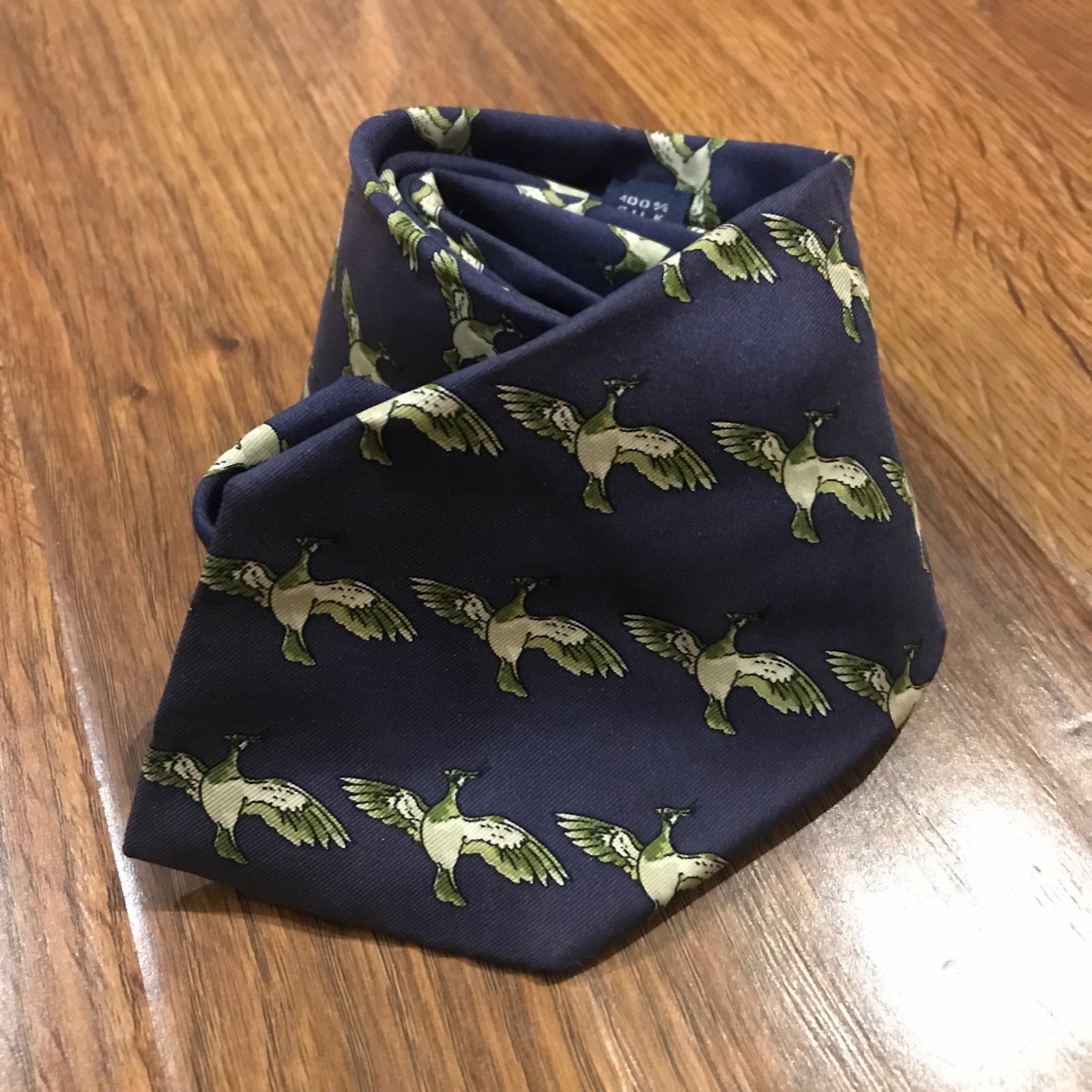 Vintage Hermes silk bird tie