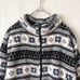 Confidence Jacket Fleece High Neck Nordic Pattern Zip-Up