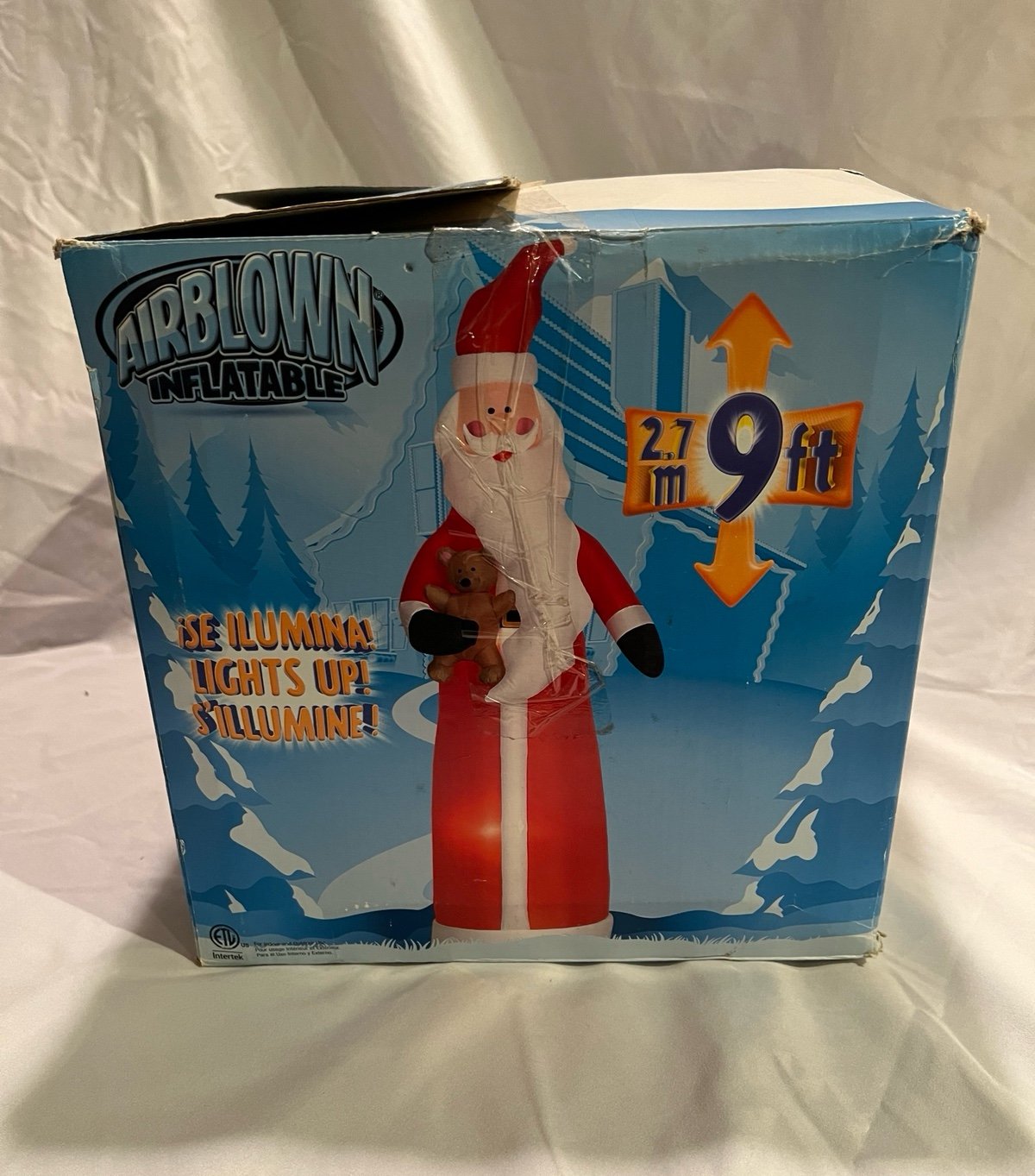 Gemmy Airblown 9ft Slender Santa with Bear