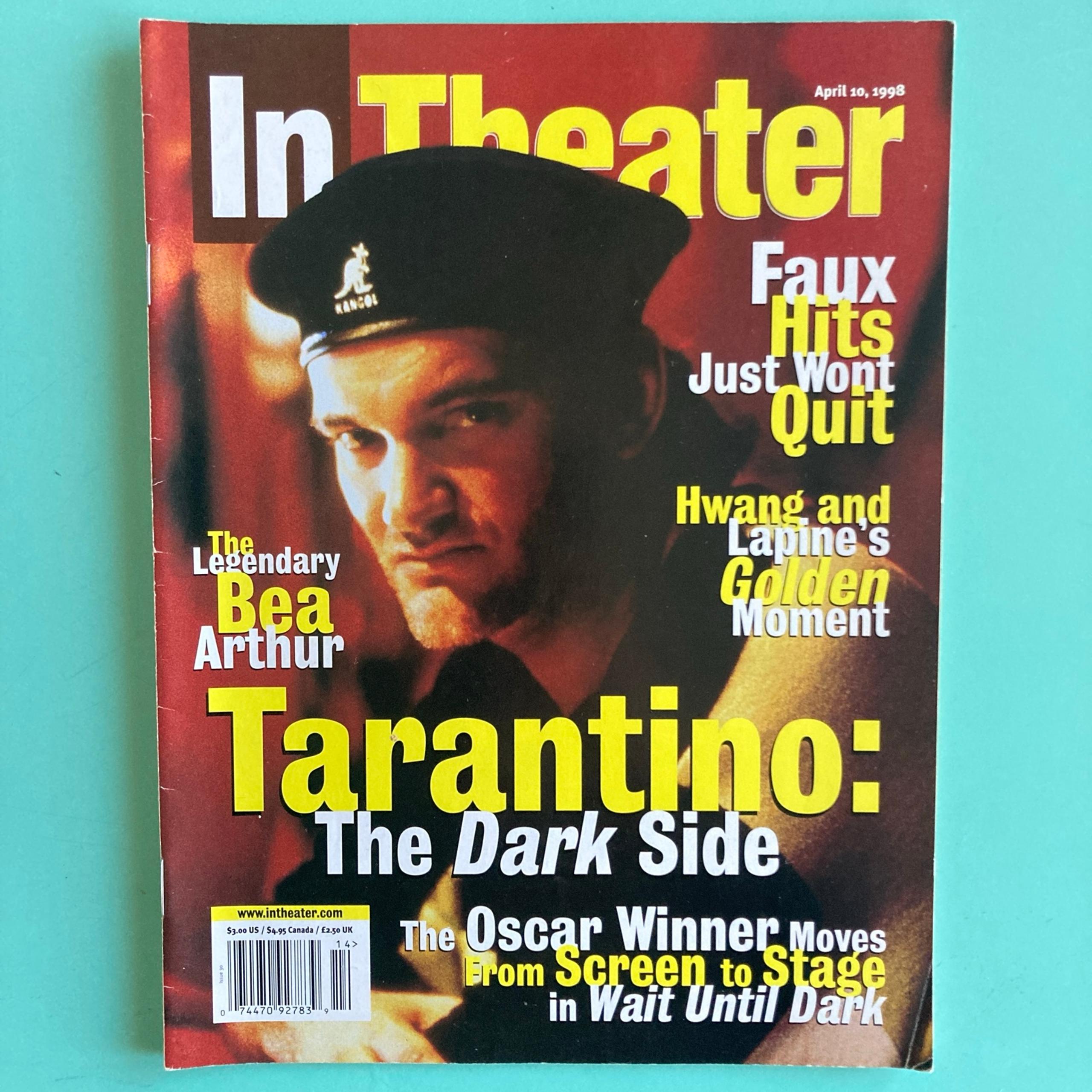 Quentin Tarantino Wait Until Dark In Theater Magazine April 10 1998 - Broadway