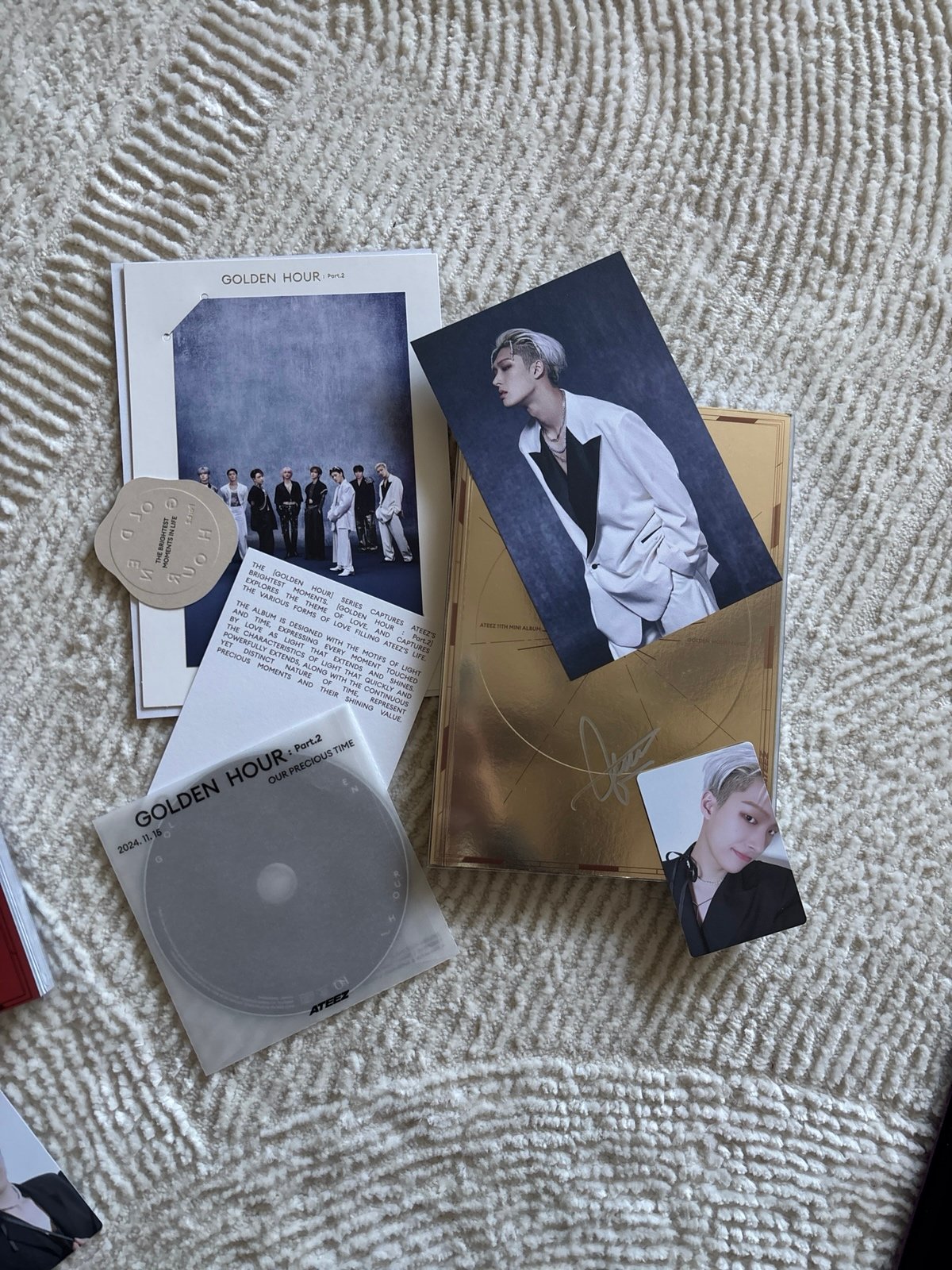 *signed* Ateez Jongho Golden hour part 2 with Mingi inclusions