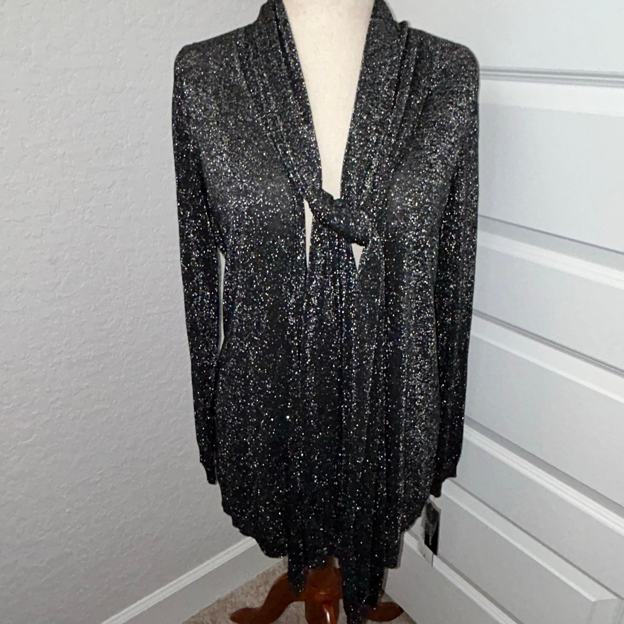 New, Peter Nygard Maryann Metallic Shimmer Cardigan Sweater Top