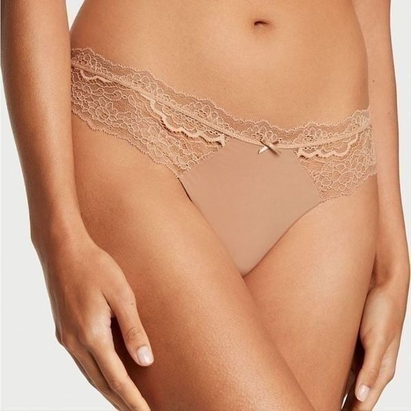 Victoria's Secret Dream Women's Beige Angels Nude Lace Panties Size Large