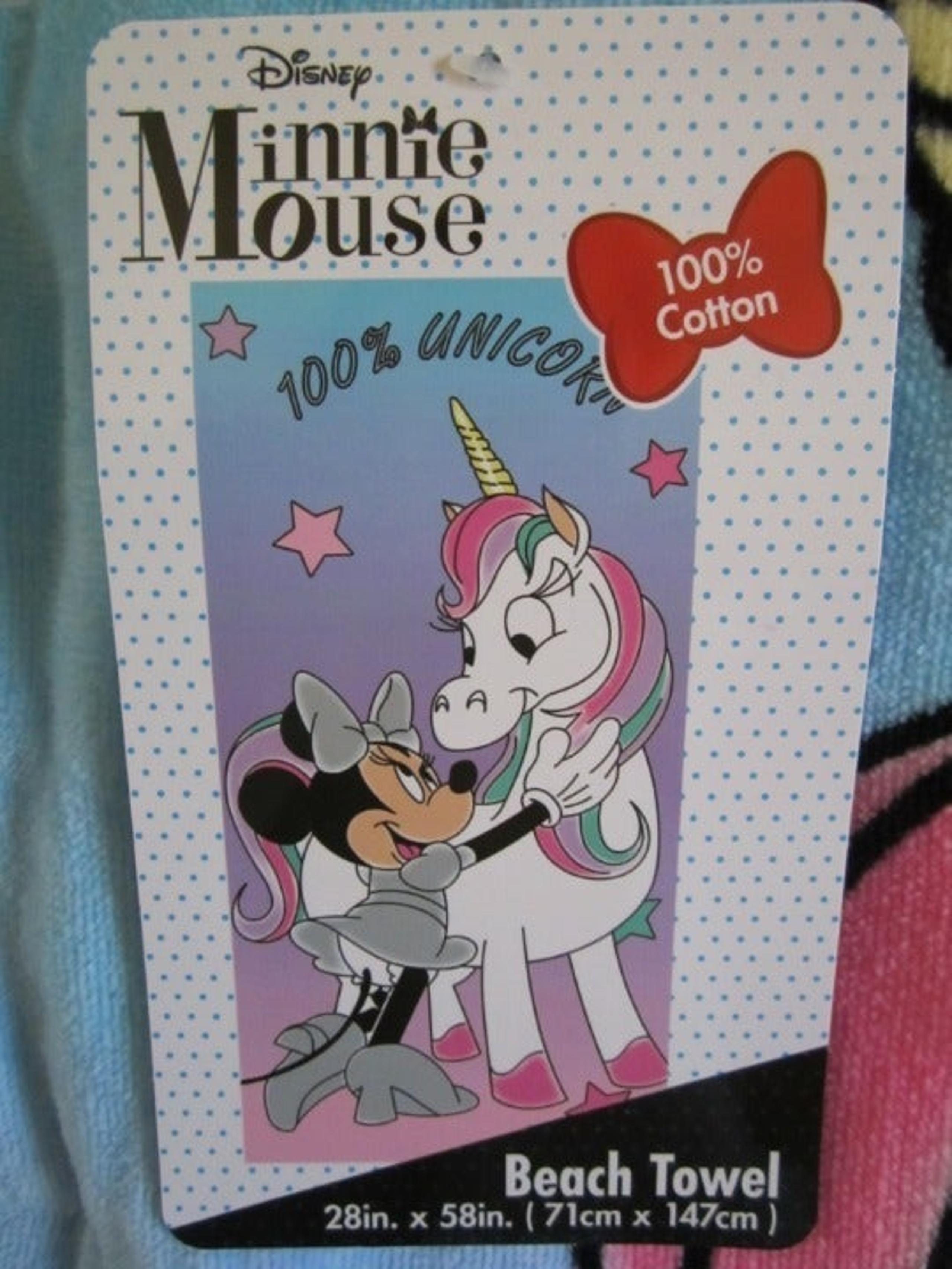 Disney Minnie Unicorn Beach Towel Cotton