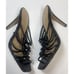 Veronica Beard Avita Black Leather Strappy Slip On Sandals Sz 5.5