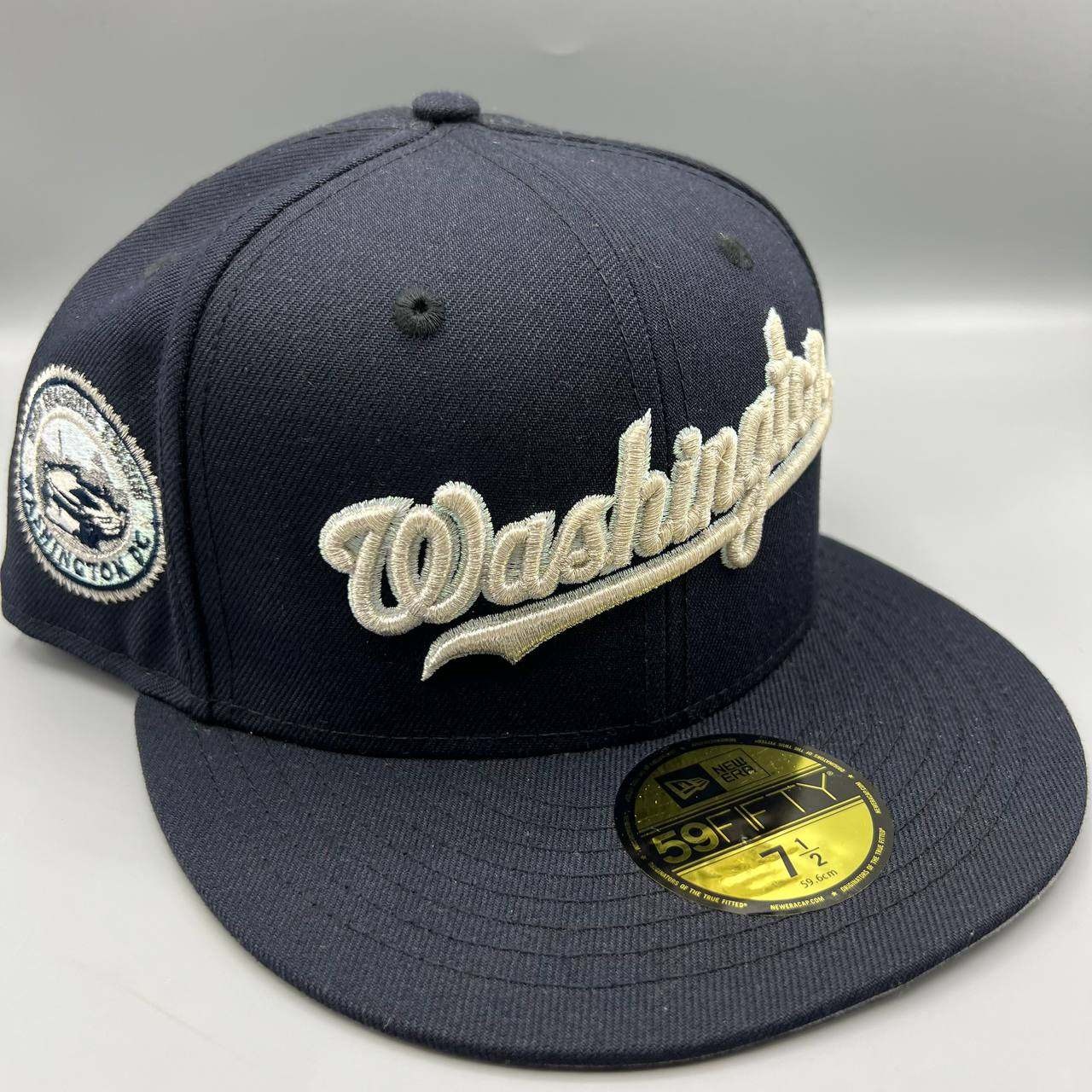 Washington Nationals Hat Men 7 1/2 Black Gray 59Fifty New Era MLB Fitted Cap