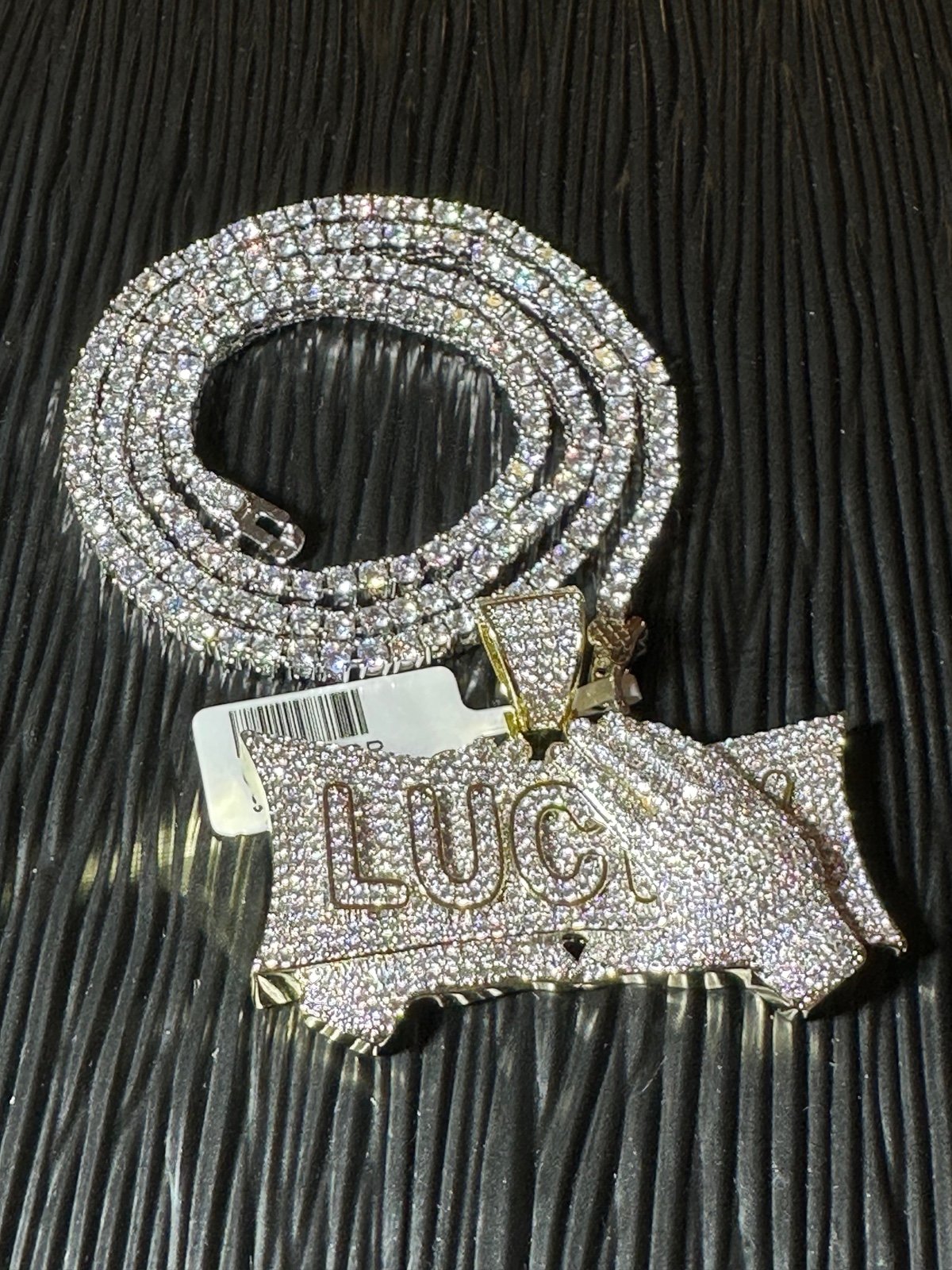 14K GOLD PLATED ICED OUT DIAMOND SIMULATED CHAIN 20 inch