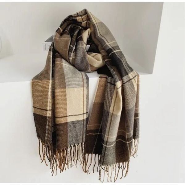 Brown plaid scarf