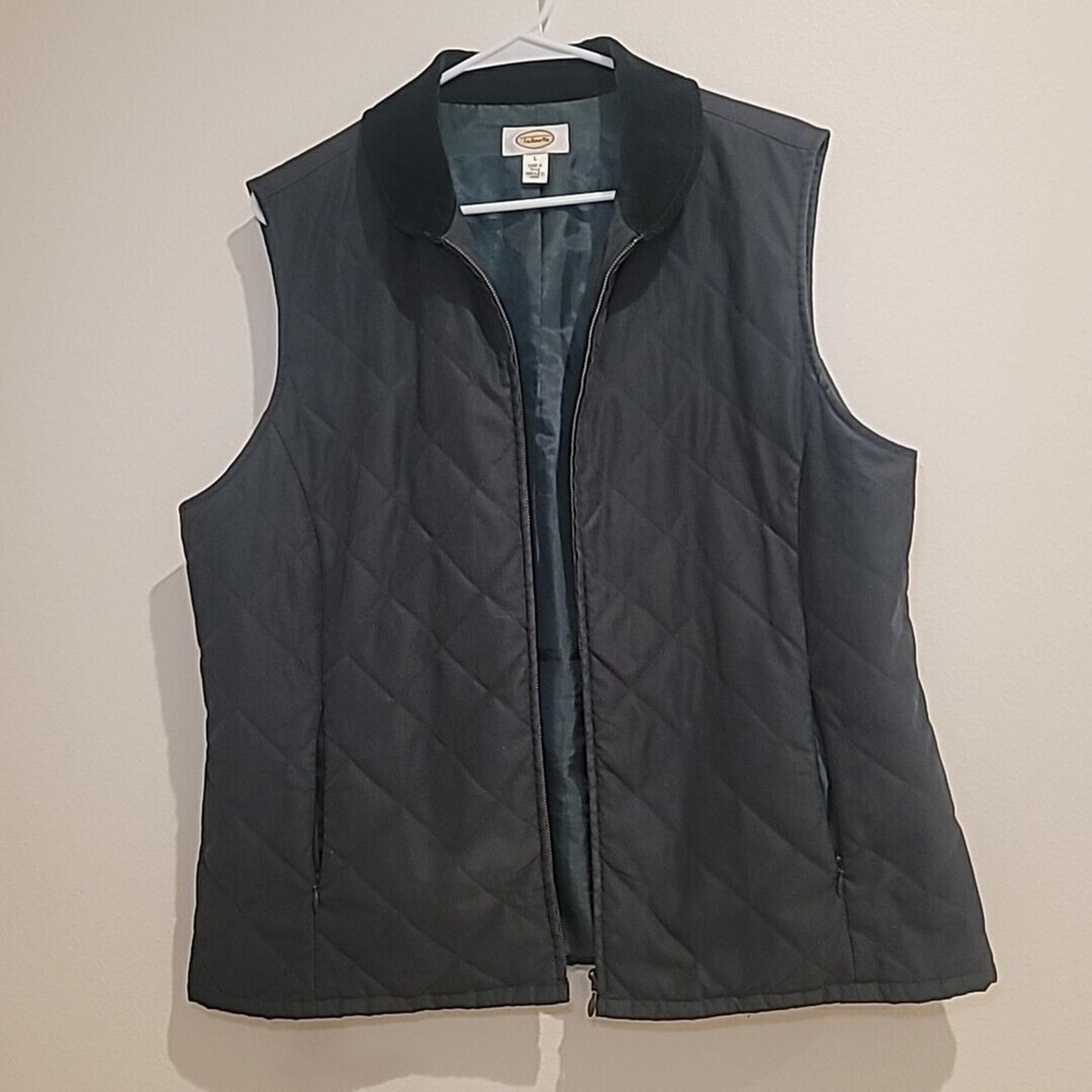 Talbots Quilted Vest Women's Size Large Forest Green   (H-18)
