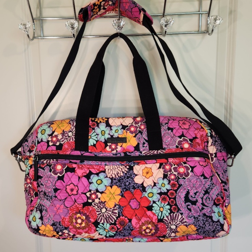 Vera Bradley Floral Fiesta Medium Traveler Weekender Bag EUC