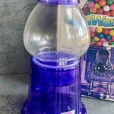 NIB Vintage Carousel 1985 Gumball Candy Machine Bank Purple With Glass Globe 11