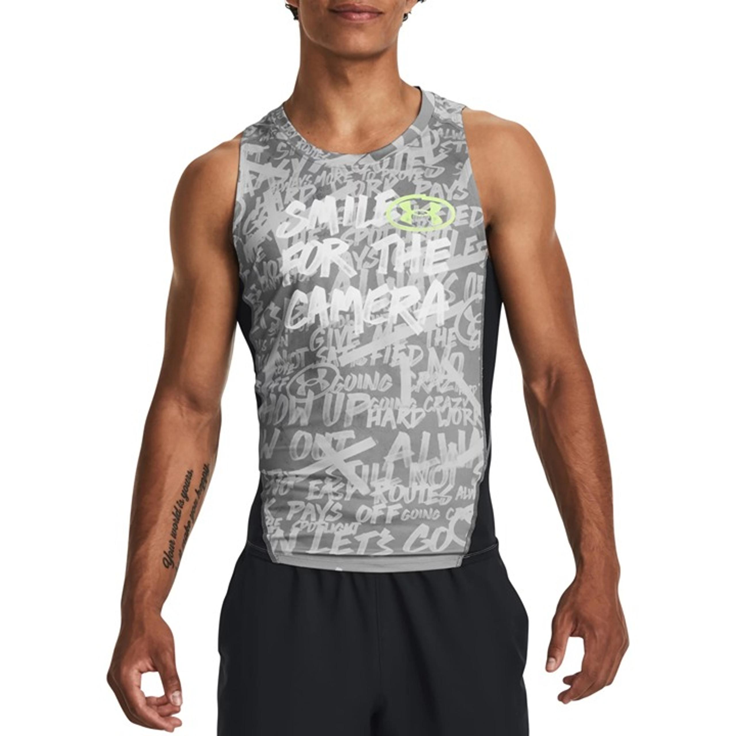 Under Armour Tank Top Men L Project Rock Compression Fit Athletic Workout Iconic