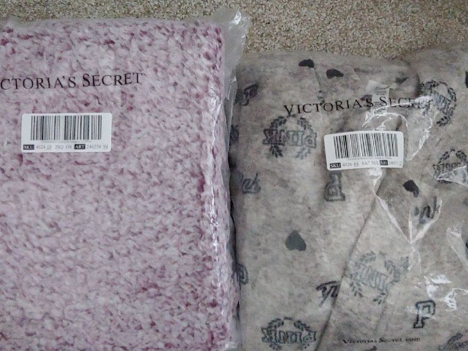 pink robe and blanket bundle