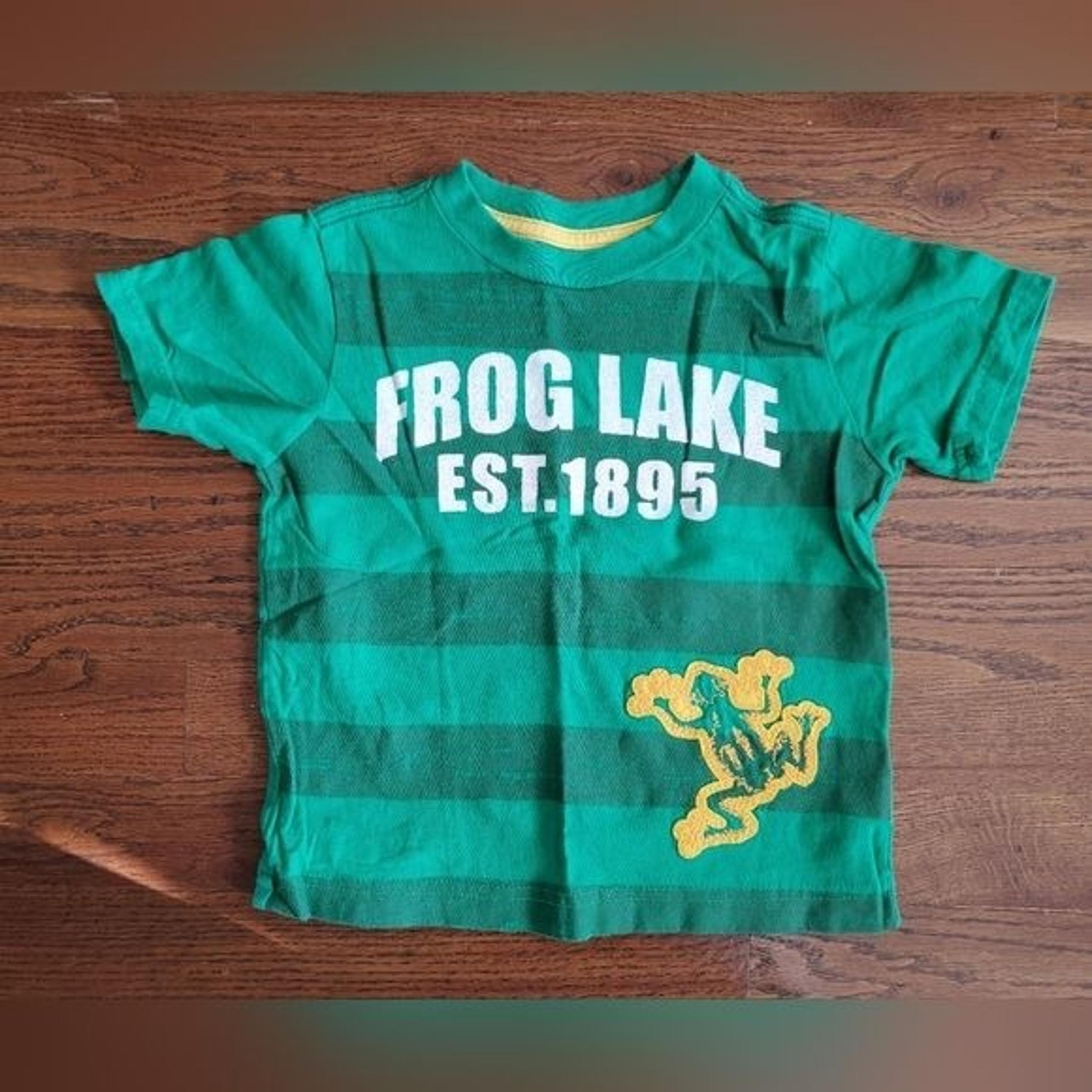 OSHKOSH Boys 2T Green "Frog Lake" short-sleeved tee