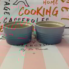Le Creuset Coastal Blue 7oz / 200ml Stackable Ramekins Set of 2 Authentic NWT